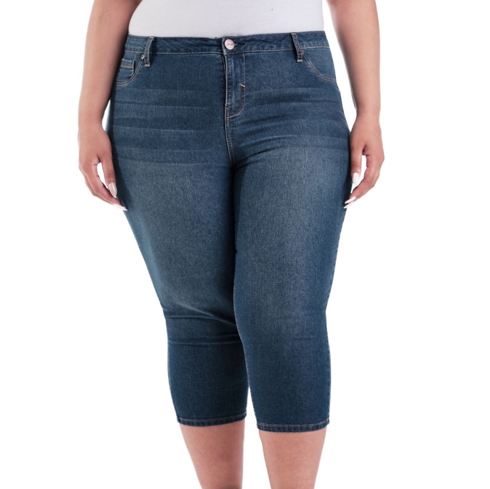 🆕️A3 Denim Constructed Waist Capri Jeans | Dark Blue, 18W | FIRM